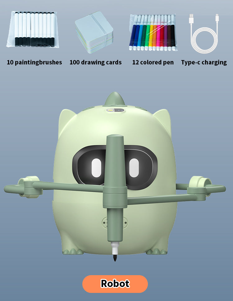 N10 Drawing Robot for Kids, Voice Interactive Educational Toy with 100 Cards