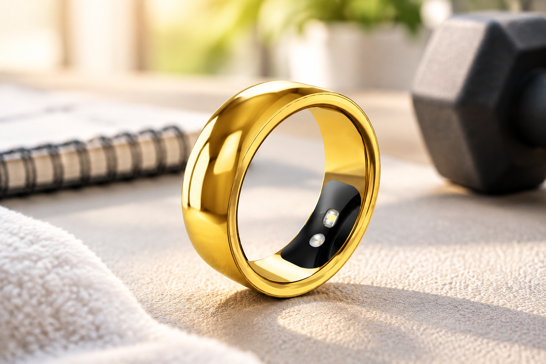 R18 Smart Ring on a clean fitness surface for everyday wellness tracking