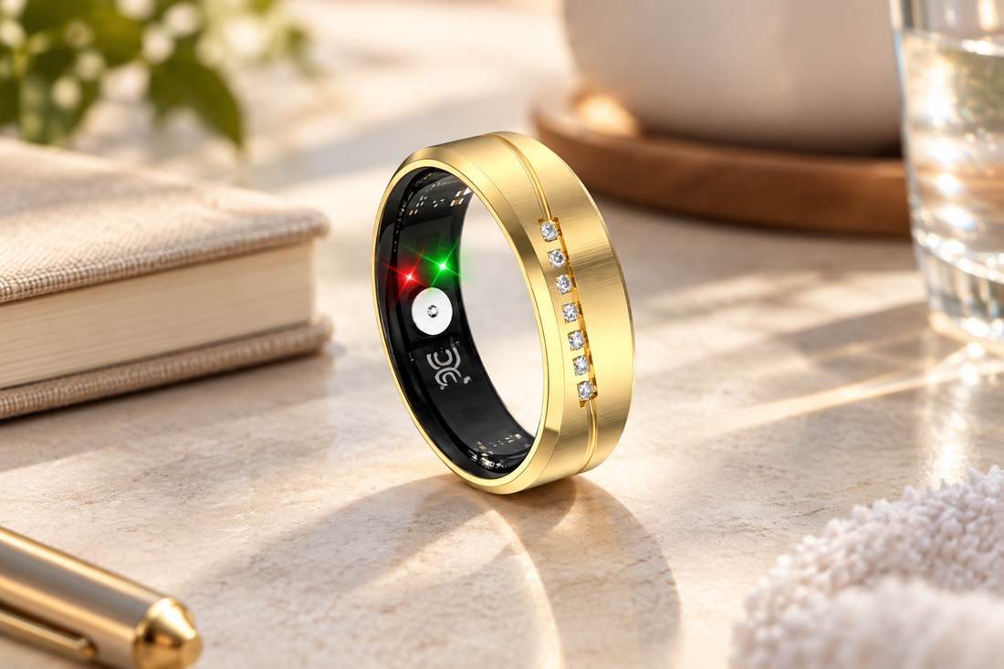 R19 Smart Ring on a clean wellness surface for everyday health tracking