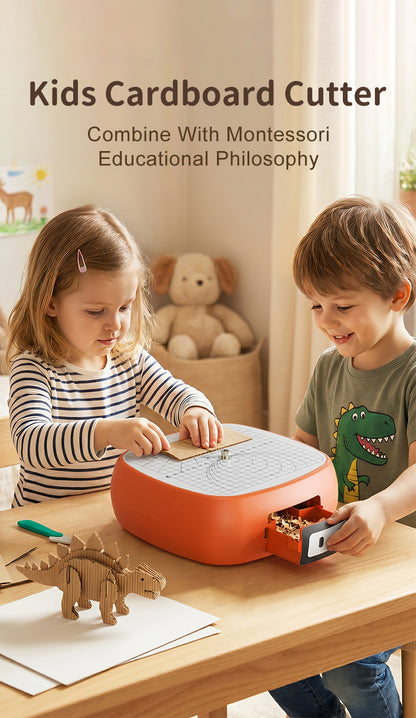 N3 Electric Kids Safety Cardboard Cutter - Bladeless DIY Craft Tool, Montessori Educational Toy, Precision Cutting up to 3mm