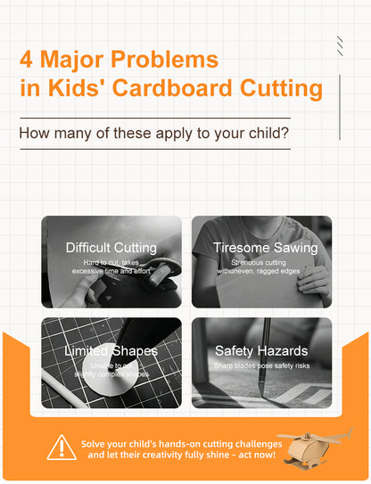 N3 Electric Kids Safety Cardboard Cutter - Bladeless DIY Craft Tool, Montessori Educational Toy, Precision Cutting up to 3mm