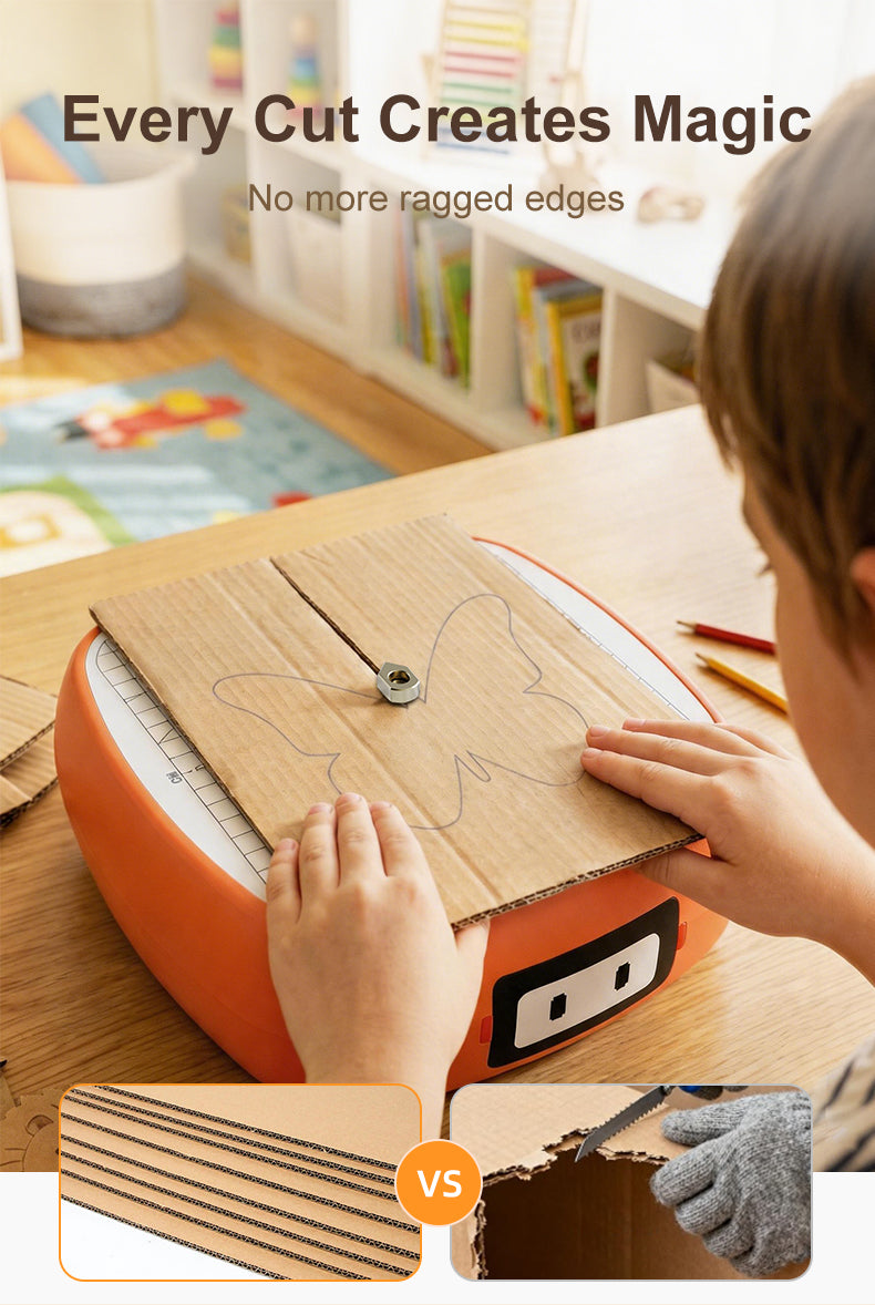 N3 Electric Kids Safety Cardboard Cutter - Bladeless DIY Craft Tool, Montessori Educational Toy, Precision Cutting up to 3mm