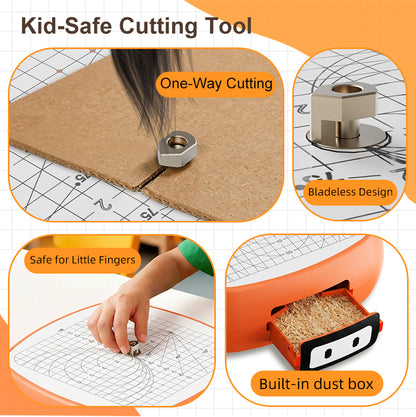 N3 Electric Kids Safety Cardboard Cutter - Bladeless DIY Craft Tool, Montessori Educational Toy, Precision Cutting up to 3mm