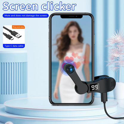 E5 Type-C Auto Clicker for Phones & Tablets with Adjustable Speed and 180° Head