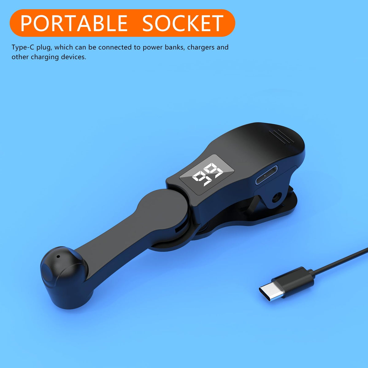 E5 Type-C Auto Clicker for Phones & Tablets with Adjustable Speed and 180° Head
