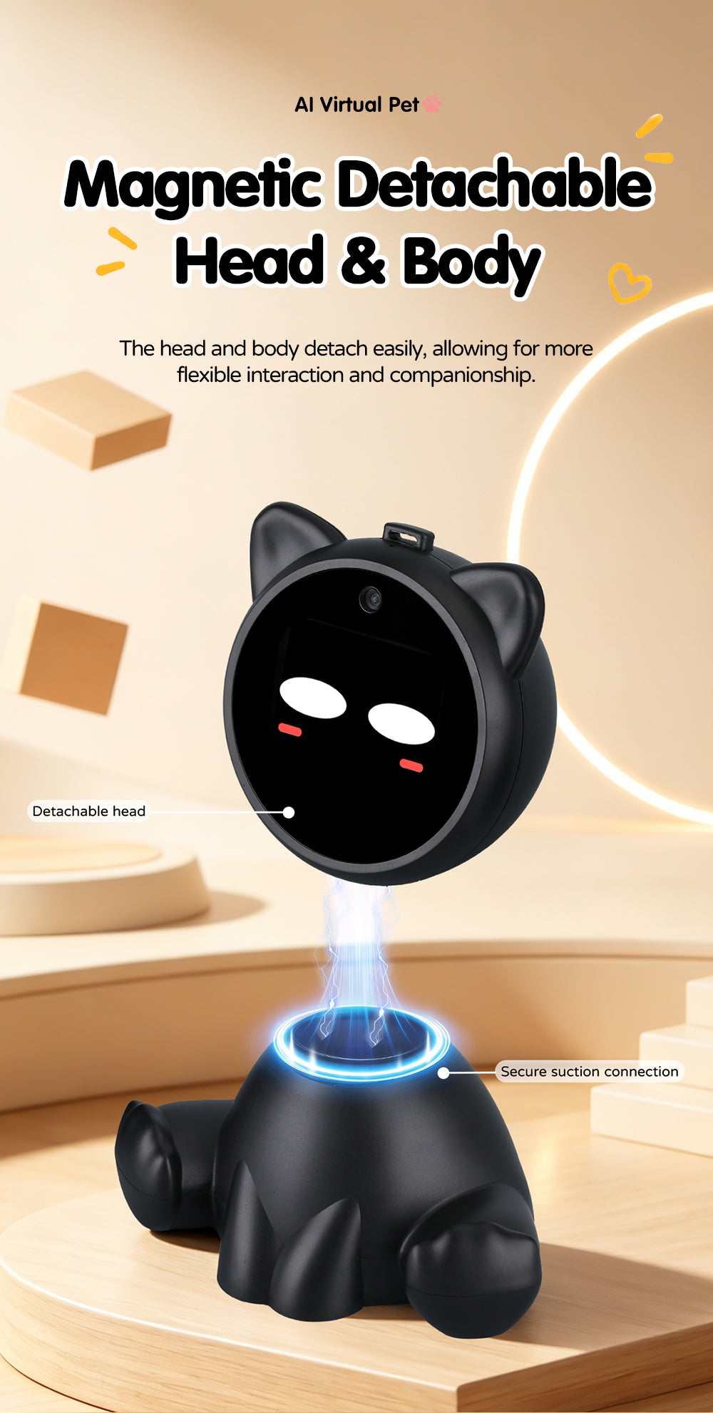 N22 AI Companion Robot with Camera, Multilingual Voice Chat, Image Recognition & Customizable AI Personas