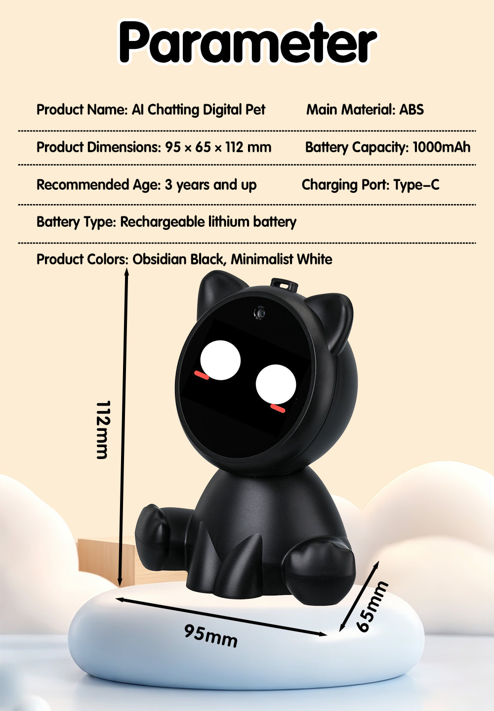 N22 AI Companion Robot with Camera, Multilingual Voice Chat, Image Recognition & Customizable AI Personas