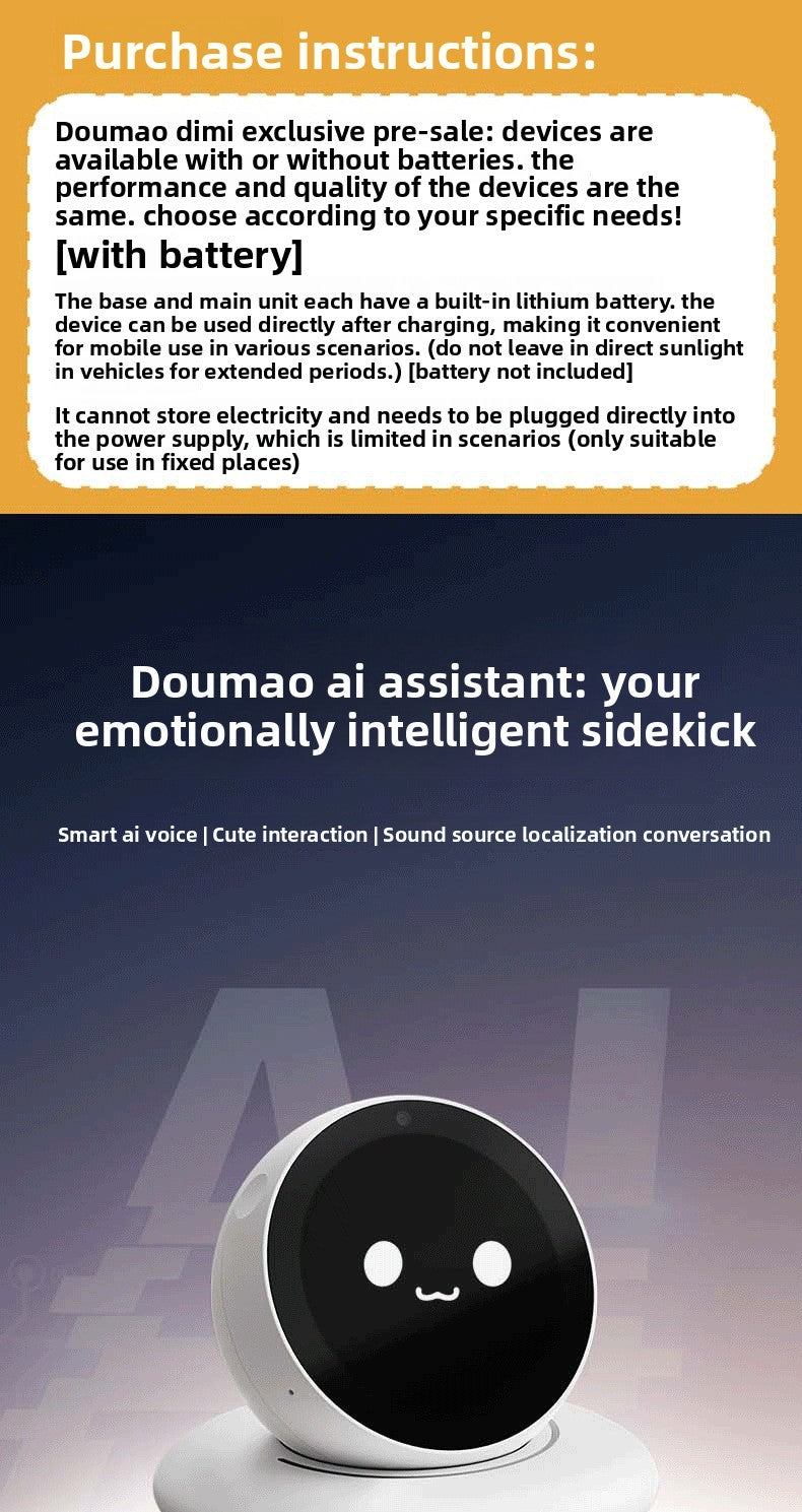 DiMi Desktop Robot - AI Car Assistant Companion Emotional Exchange Partner Growing Robot with 100+ Emojis