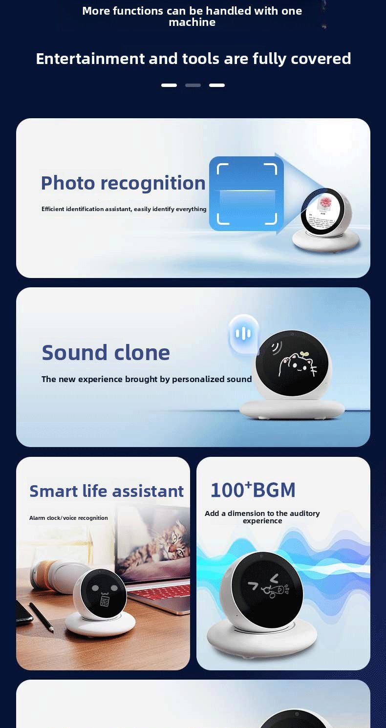 DiMi Desktop Robot - AI Car Assistant Companion Emotional Exchange Partner Growing Robot with 100+ Emojis