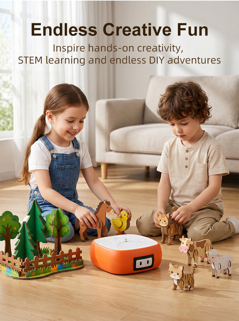 N3 Electric Kids Safety Cardboard Cutter - Bladeless DIY Craft Tool, Montessori Educational Toy, Precision Cutting up to 3mm