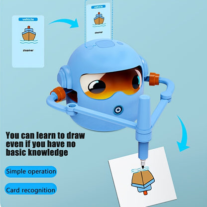 N7 Drawing Robot for Kids - Interactive Educational Drawing Robot | Magic Painting Toy | 100 Word Cards | 14 Pens