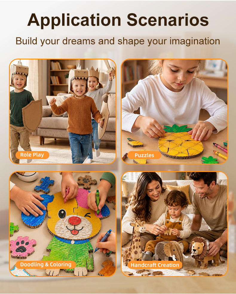 N3 Electric Kids Safety Cardboard Cutter - Bladeless DIY Craft Tool, Montessori Educational Toy, Precision Cutting up to 3mm