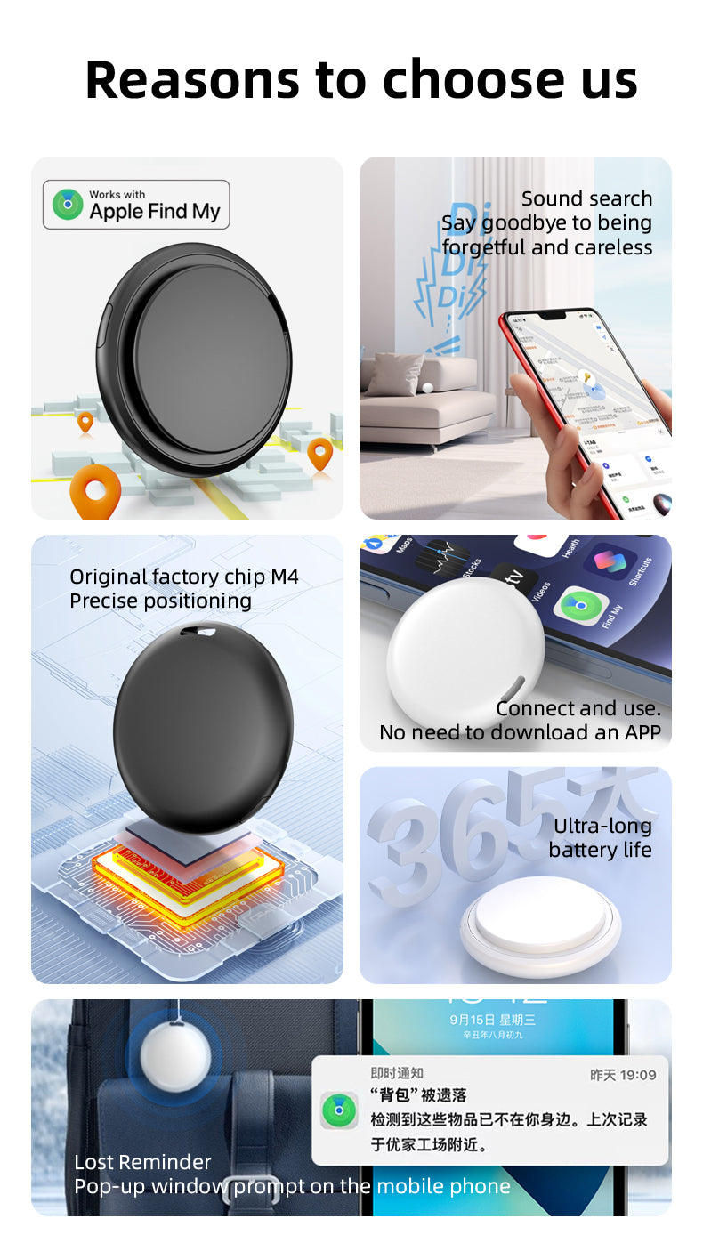E4 Bluetooth Item Tracker for Keys and Bags with Replaceable Battery | Meprian