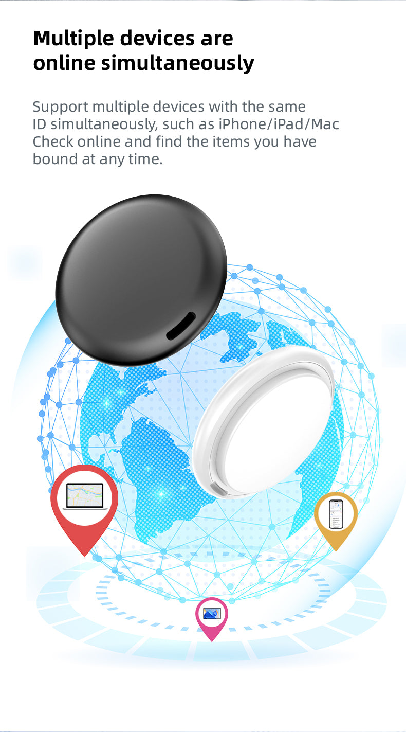E4 Bluetooth Item Tracker for Keys and Bags with Replaceable Battery | Meprian
