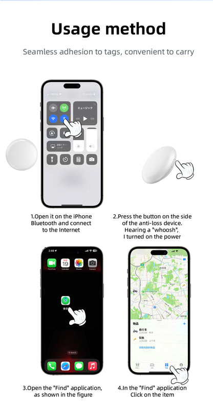 E4 Bluetooth Item Tracker for Keys and Bags with Replaceable Battery | Meprian