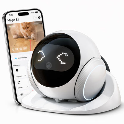 N5 Magic S1 Indoor Security Robot Camera - 1080P Portable Pet Camera with App Control Two-Way Audio, Night Vision, Automatic Charging