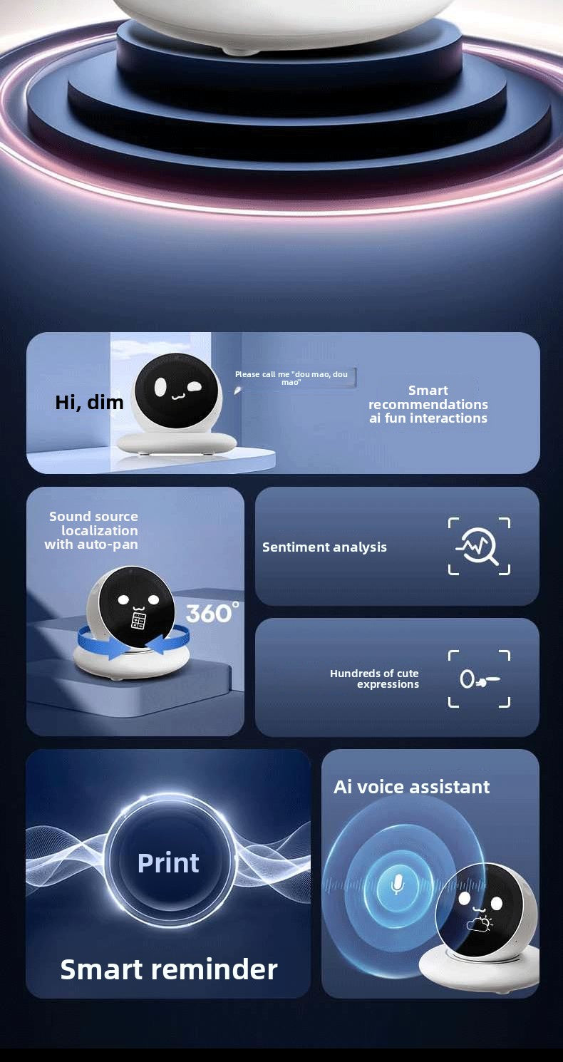 DiMi Desktop Robot - AI Car Assistant Companion Emotional Exchange Partner Growing Robot with 100+ Emojis