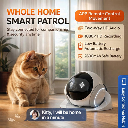 N5 Magic S1 Indoor Security Robot Camera - 1080P Portable Pet Camera with App Control Two-Way Audio, Night Vision, Automatic Charging