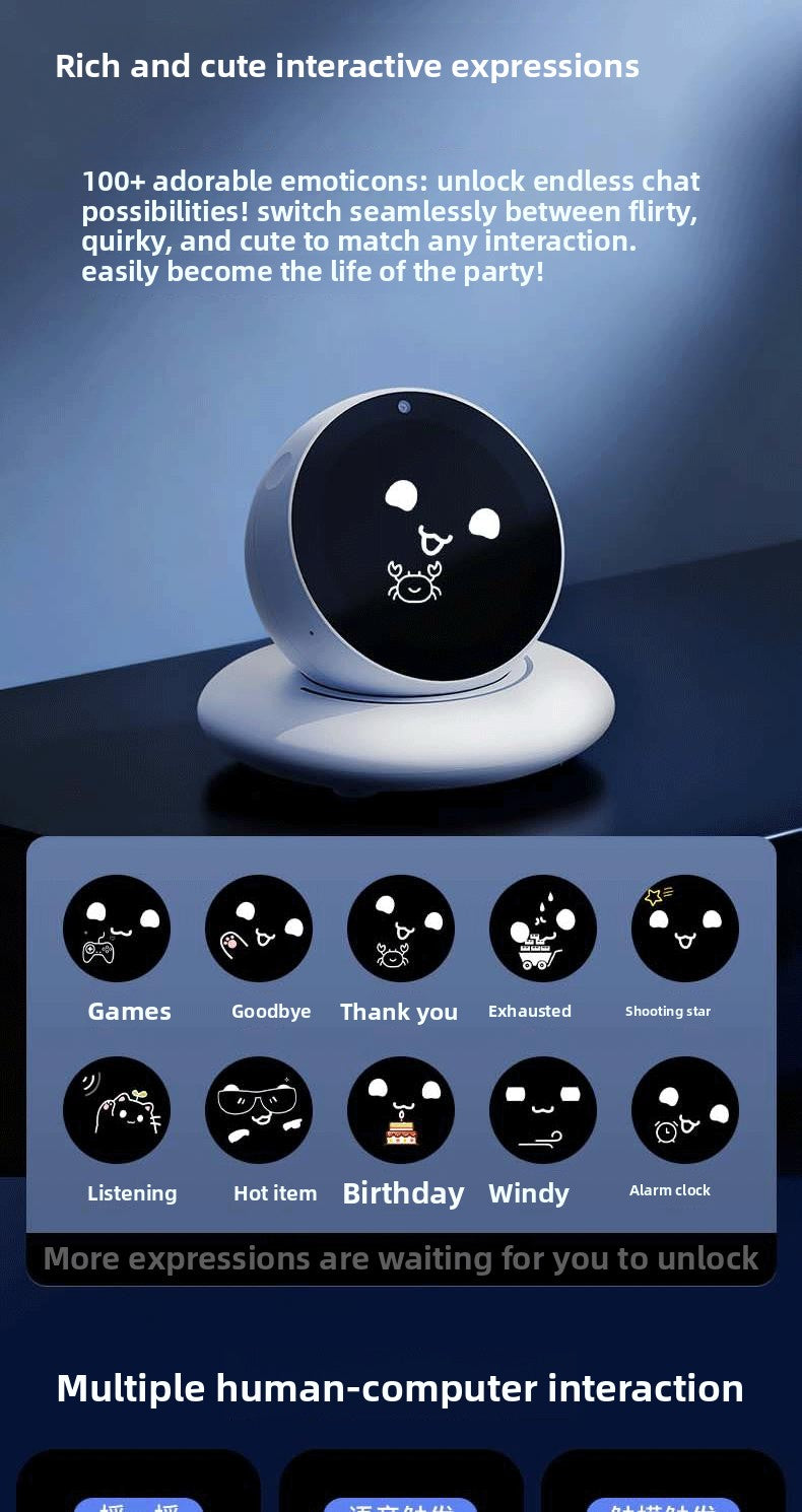 DiMi Desktop Robot - AI Car Assistant Companion Emotional Exchange Partner Growing Robot with 100+ Emojis