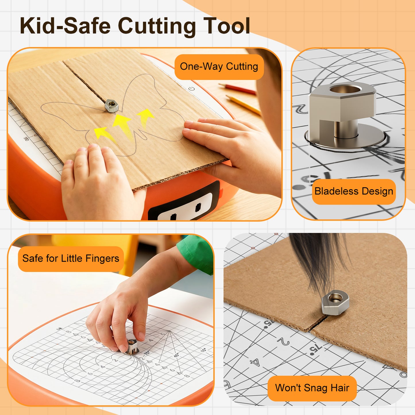 N3 Electric Kids Safety Cardboard Cutter - Bladeless DIY Craft Tool, Montessori Educational Toy, Precision Cutting up to 3mm