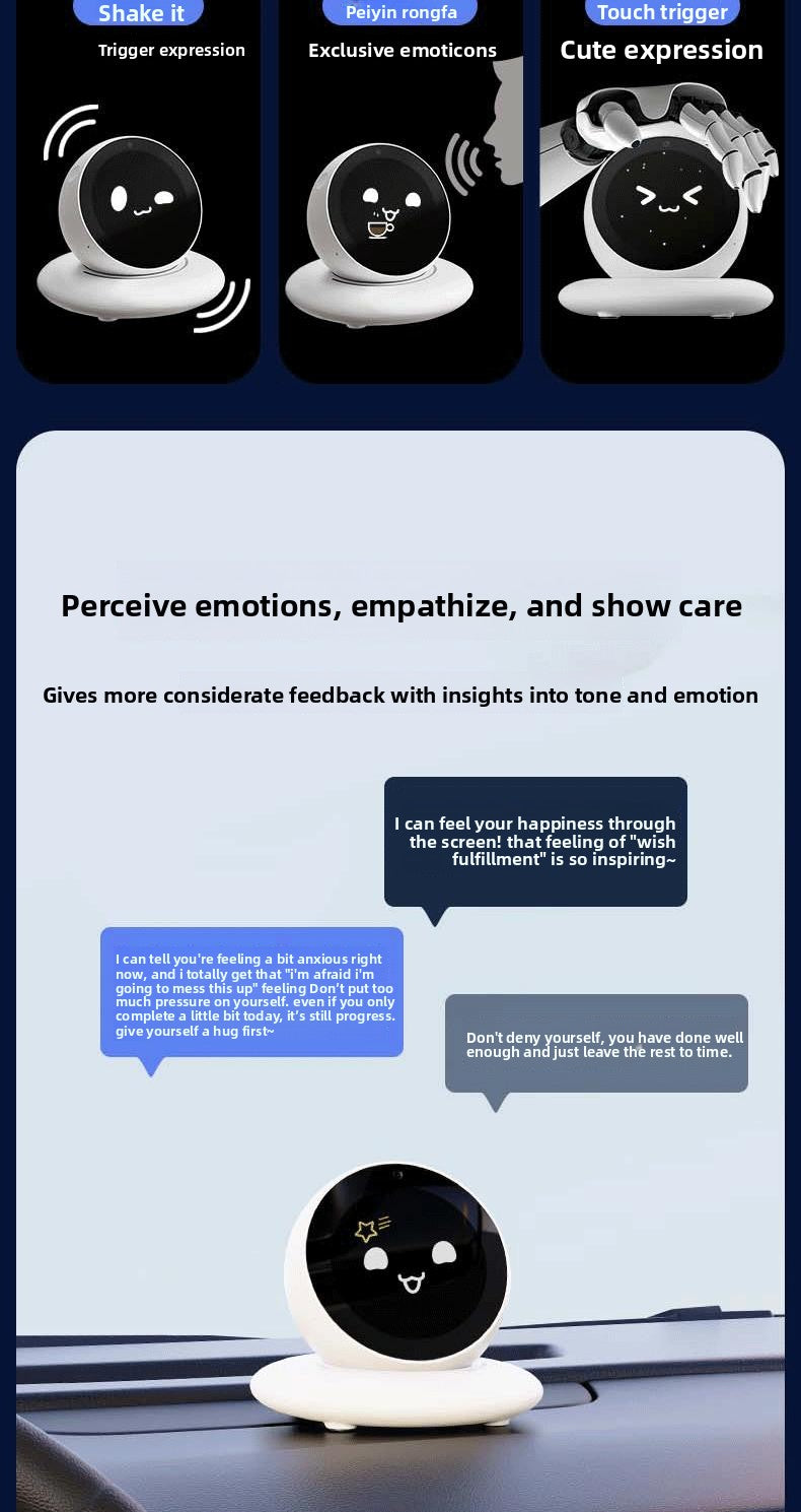 DiMi Desktop Robot - AI Car Assistant Companion Emotional Exchange Partner Growing Robot with 100+ Emojis