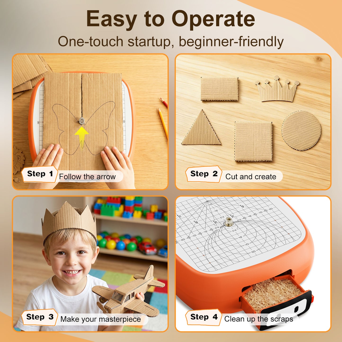 N3 Electric Kids Safety Cardboard Cutter - Bladeless DIY Craft Tool, Montessori Educational Toy, Precision Cutting up to 3mm