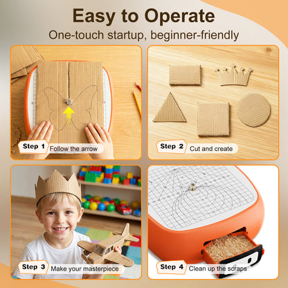 N3 Electric Kids Safety Cardboard Cutter - Bladeless DIY Craft Tool, Montessori Educational Toy, Precision Cutting up to 3mm
