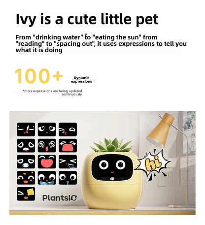 N18 Smart Pet Planter Robot with Sensor-Assisted Self-Watering, Hydroponic Design and Facial Interaction