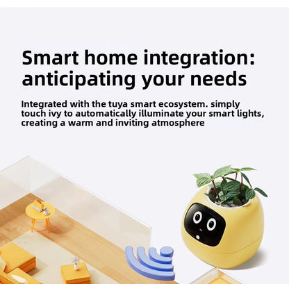 N18 Smart Pet Planter Robot with Sensor-Assisted Self-Watering, Hydroponic Design and Facial Interaction