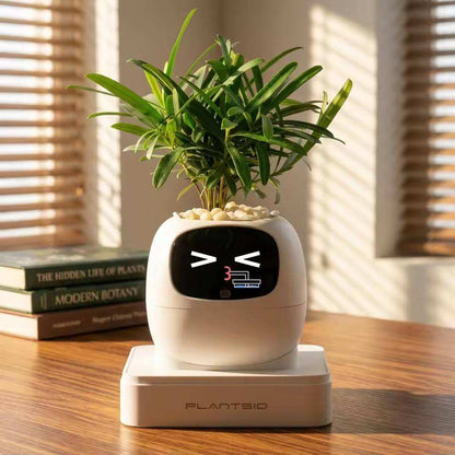 N18 Smart Pet Planter Robot with Sensor-Assisted Self-Watering, Hydroponic Design and Facial Interaction