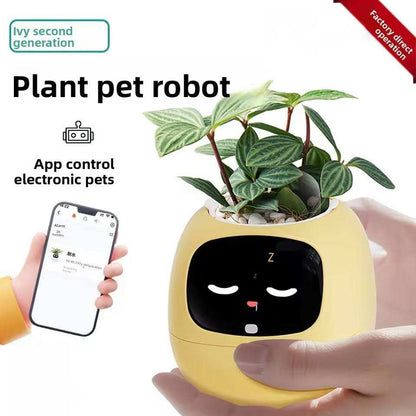 N18 Smart Pet Planter Robot with Sensor-Assisted Self-Watering, Hydroponic Design and Facial Interaction