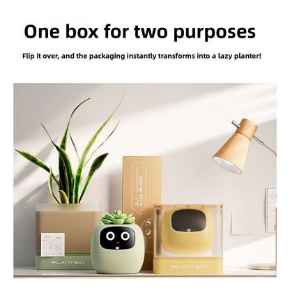 N18 Smart Pet Planter Robot with Sensor-Assisted Self-Watering, Hydroponic Design and Facial Interaction