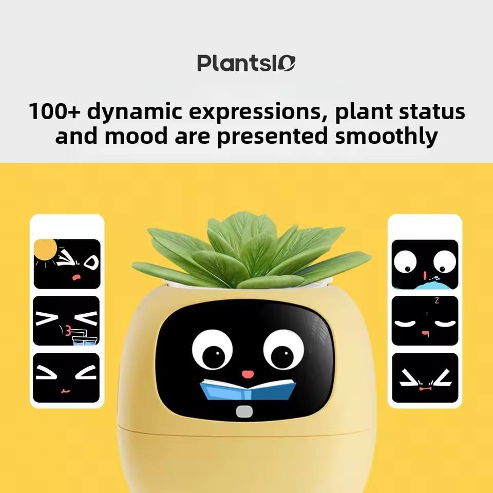 N18 Smart Pet Planter Robot with Sensor-Assisted Self-Watering, Hydroponic Design and Facial Interaction