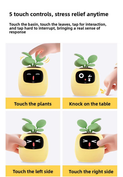 N18 Smart Pet Planter Robot with Sensor-Assisted Self-Watering, Hydroponic Design and Facial Interaction