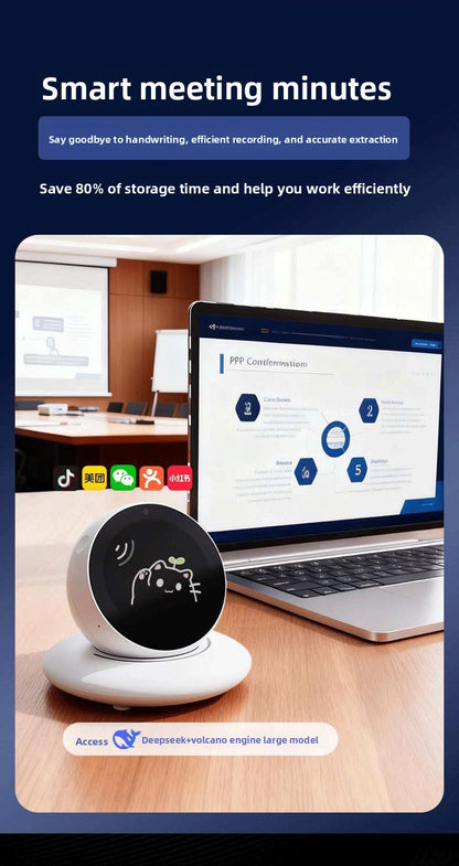 N1 DiMi Desktop Robot - AI Car Assistant Companion Emotional Exchange Partner Growing Robot with 100+ Emojis - Includes 5 accessories in different colors.
