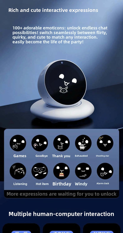 N1 DiMi Desktop Robot - AI Car Assistant Companion Emotional Exchange Partner Growing Robot with 100+ Emojis - Includes 5 accessories in different colors.