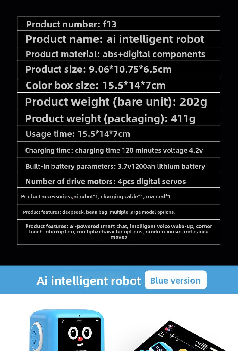 N20 Smart AI Learning Robot Toy for Preschool Kids with Touch Interaction, Dancing, DIY Play and DeepSeek Chat