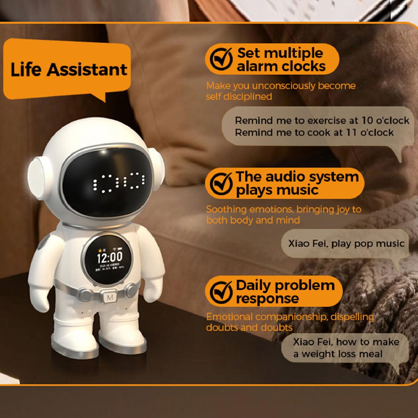 N8 Tuya AI Smart Robot - Interactive Educational Electronic Astronaut Toy, Voice Control for 50+ Language