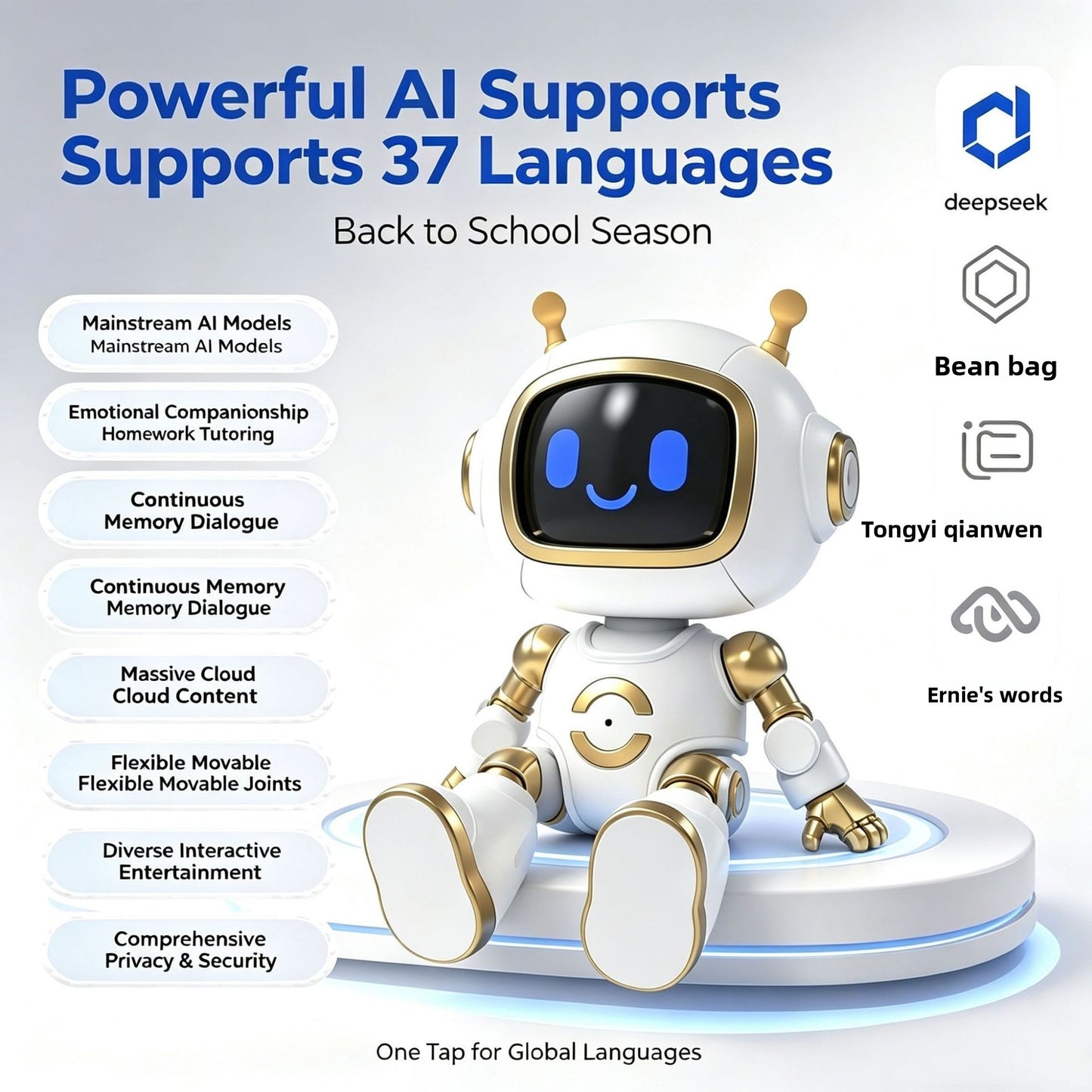 N9 AI Educational Robot - Interactive Chatbot | 37 Language Communication | Emotional Companion