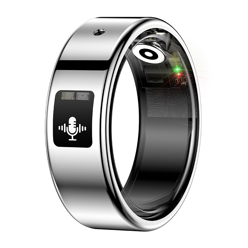 R12 Smart Ring — IP68 Waterproof, AI Recording & Translation, Heart Rate & Sleep Monitoring
