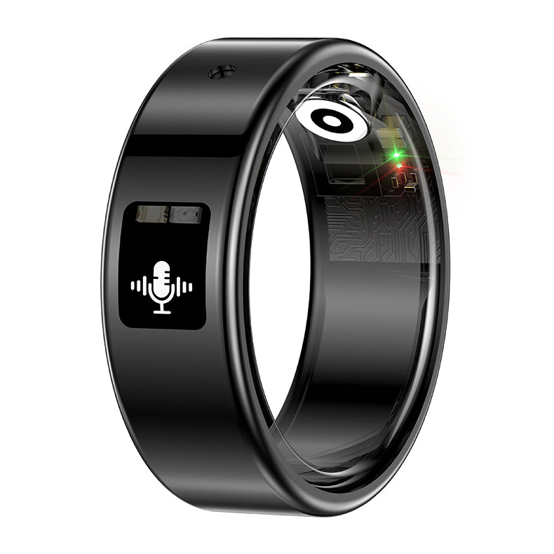 R12 Smart Ring — IP68 Waterproof, AI Recording & Translation, Heart Rate & Sleep Monitoring