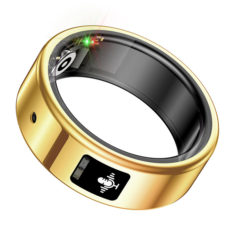 R12 Smart Ring — IP68 Waterproof, AI Recording & Translation, Heart Rate & Sleep Monitoring