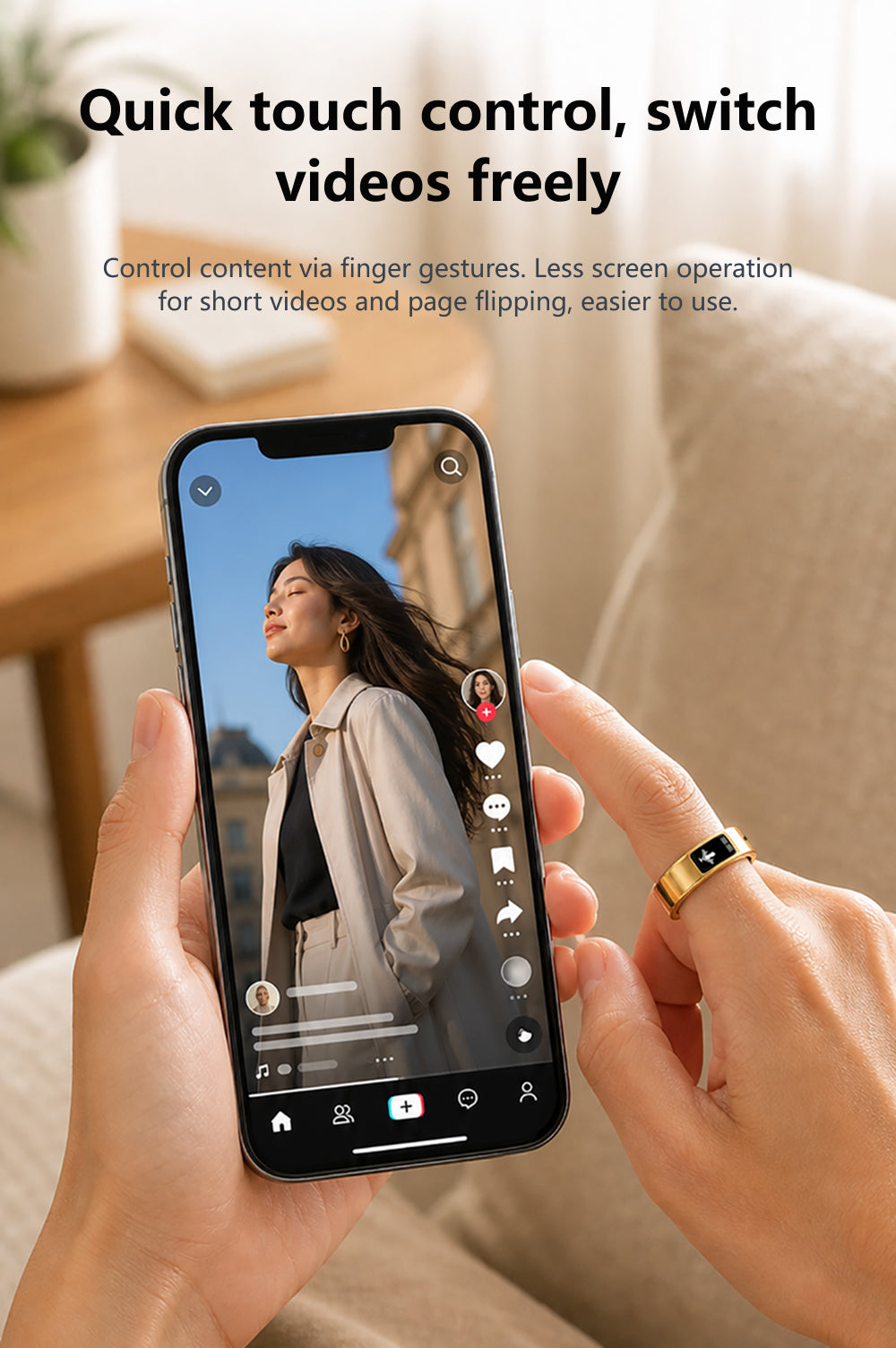 R12 Smart Ring — IP68 Waterproof, AI Recording & Translation, Heart Rate & Sleep Monitoring