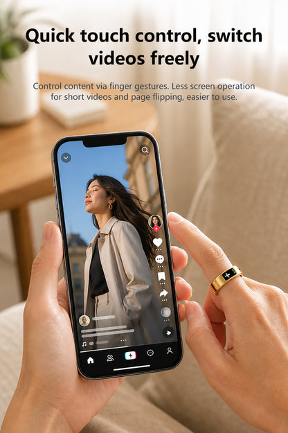 R12 Smart Ring — IP68 Waterproof, AI Recording & Translation, Heart Rate & Sleep Monitoring