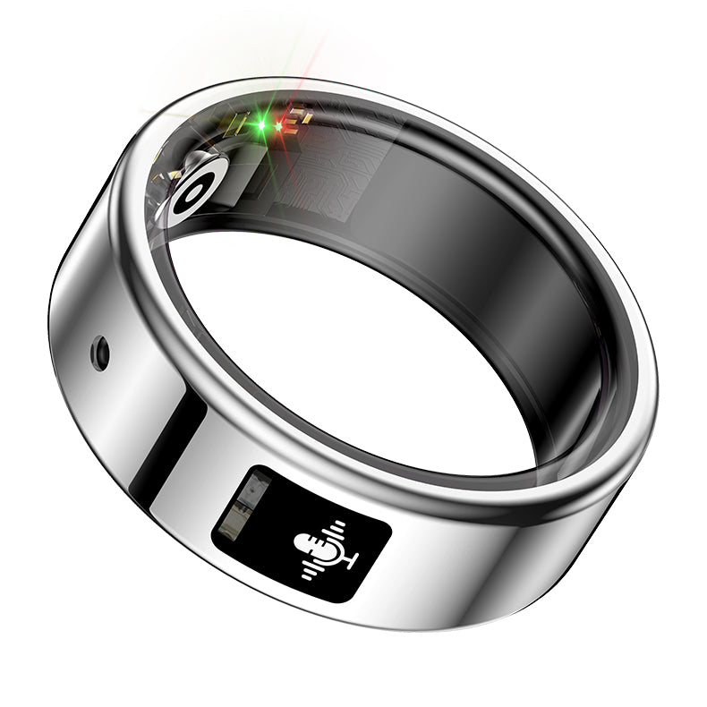 R12 Smart Ring — IP68 Waterproof, AI Recording & Translation, Heart Rate & Sleep Monitoring