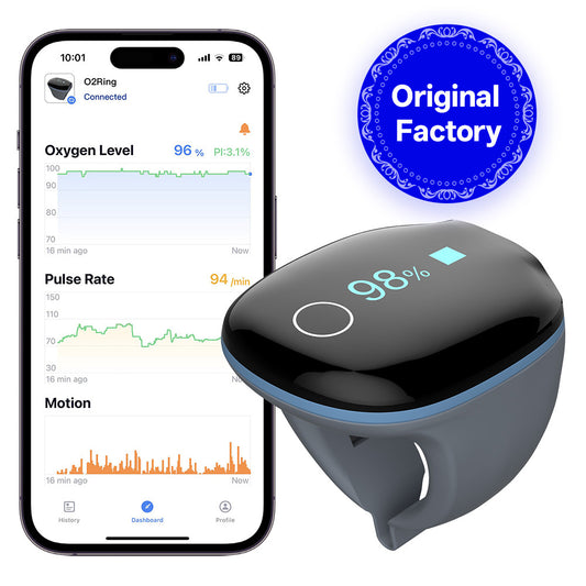 R13 O2Ring — Continuous Blood Oxygen SpO2 & Pulse Rate Monitor, 16-Hour Battery, Sleep Apnea Tracking