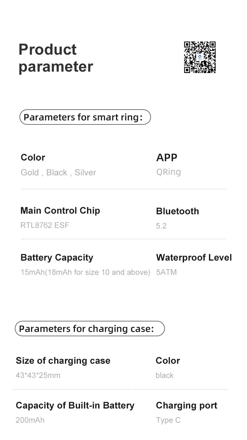 RZ09 Smart Fitness Ring — Stainless Steel, 5ATM Waterproof, Skin Temperature, Heart Rate & Sleep | 5–7 Day Battery