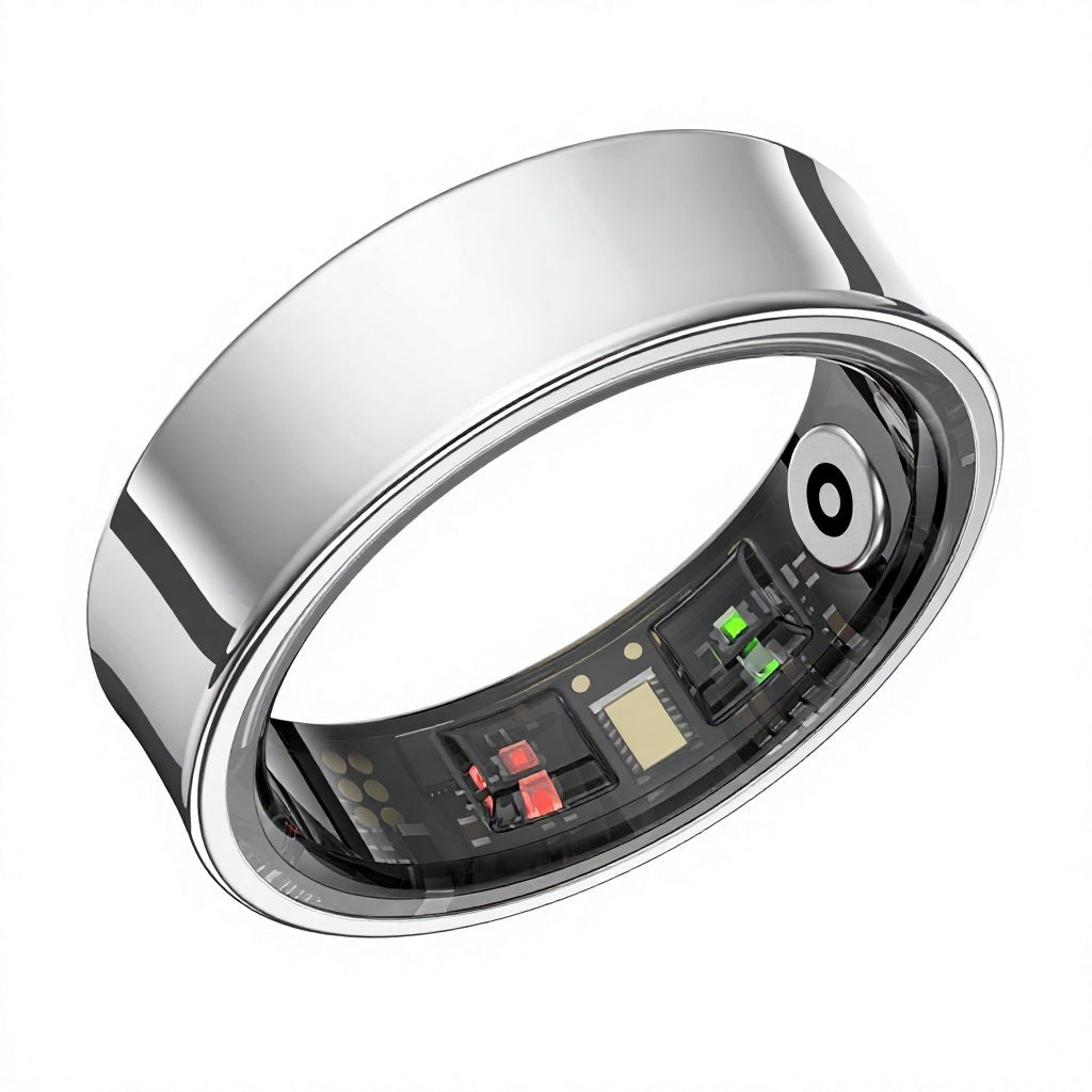 RZ09 Smart Fitness Ring — Stainless Steel, 5ATM Waterproof, Skin Temperature, Heart Rate & Sleep | 5–7 Day Battery