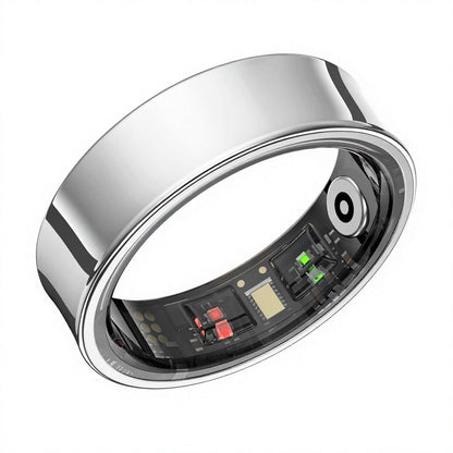 RZ09 Smart Fitness Ring — Stainless Steel, 5ATM Waterproof, Skin Temperature, Heart Rate & Sleep | 5–7 Day Battery