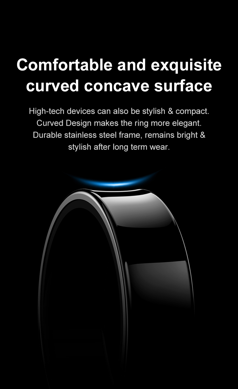 RZ09 Smart Fitness Ring — Stainless Steel, 5ATM Waterproof, Skin Temperature, Heart Rate & Sleep | 5–7 Day Battery
